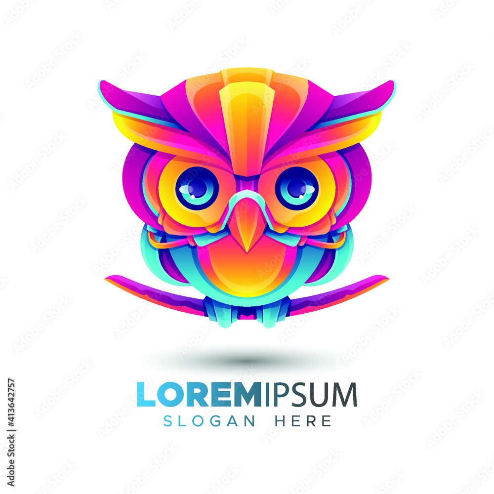 Fototapeta premium Premium Colorful Owl Logo Template
