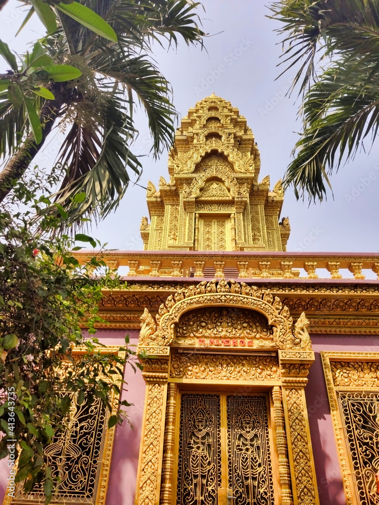 View of Buddhist temple. Wat Ounalom. Phnom Penh. Cambodia. South-East Asia View of Buddhist temple. Wat Ounalom. Phnom Penh. Cambodia. South-East Asia