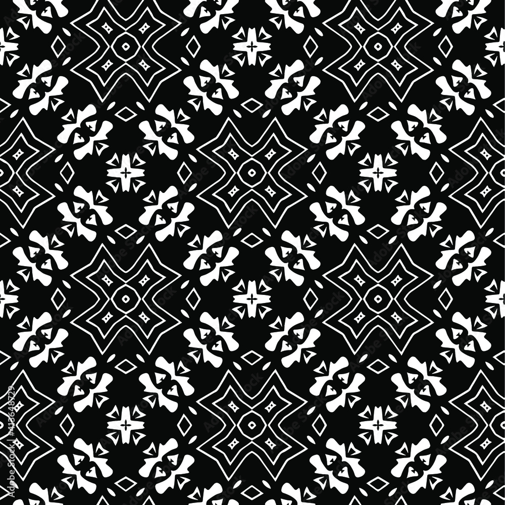 Geometric vector pattern with triangular elements. Seamless abstract ornament for wallpapers and backgrounds. Black and white colors. Geometric vector pattern with triangular elements. Seamless abstract ornament for wallpapers and backgrounds. Black and white colors.