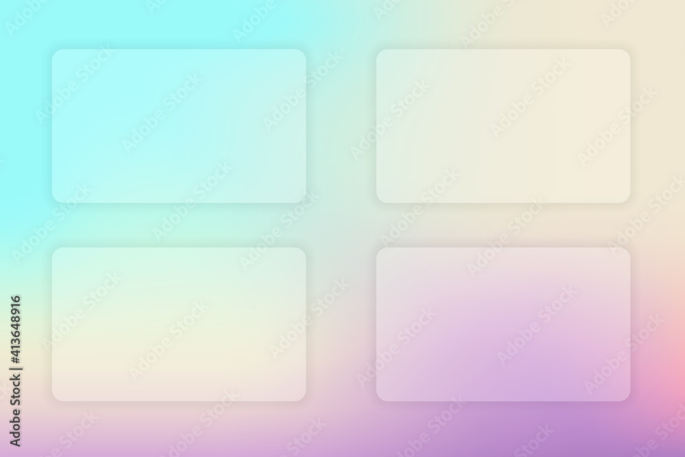 Abstract gradient background. Transparent frame in glass morphism style Abstract gradient background. Transparent frame in glass morphism style