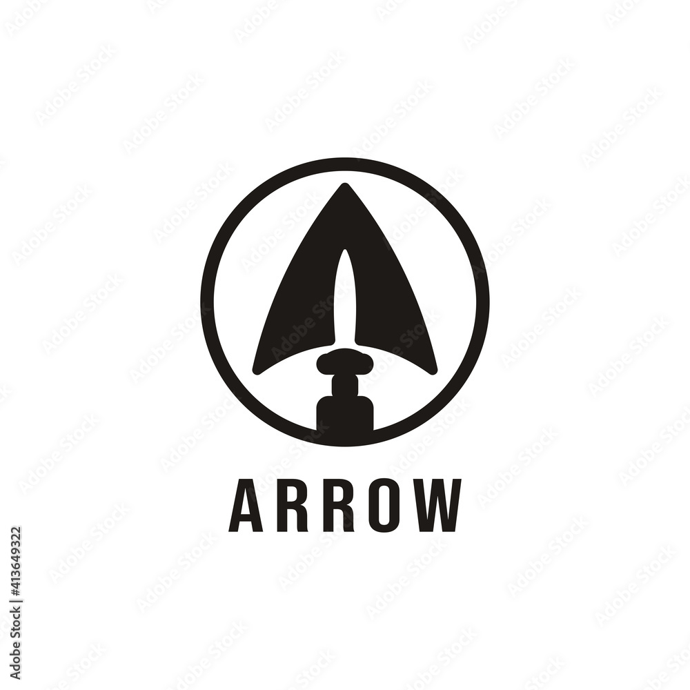 Letter A with arrow head icon logo design Letter A with arrow head icon logo design