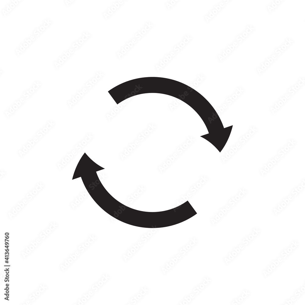 Round arrows in black, great design for any purpose. Abstract icon.
Flat pattern with circular arrows in black on a white background. Up arrow button symbol. Simple illustration.