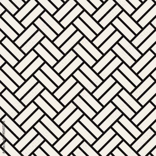 Vector seamless pattern. Modern stylish texture. Repeating geometric tiles with bold striped hexagons. Monochrome hexagonal trellis. Trendy graphic design. Can be used as swatch for illustrator.