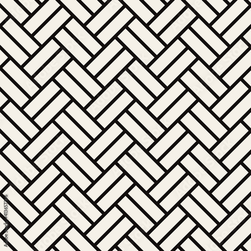 Vector seamless pattern. Modern stylish texture. Repeating geometric tiles with bold striped hexagons. Monochrome hexagonal trellis. Trendy graphic design. Can be used as swatch for illustrator.