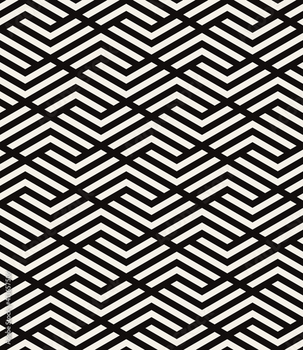 Vector seamless pattern with chevron. Modern geometric texture. Repeating abstract background. Polygonal grid with bold striped elements. Can be used as swatch for illustrator. 