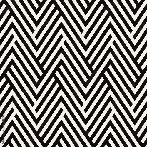 Vector seamless pattern. Modern stylish texture. Repeating geometric tiles with bold striped hexagons. Monochrome hexagonal trellis. Trendy graphic design. Can be used as swatch for illustrator. photo