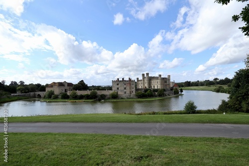 Historic Leads Castle in England surrounded by water, Kent Castle