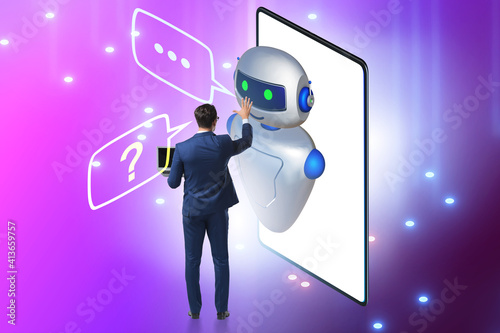 Concept of chat bot in modern business communication