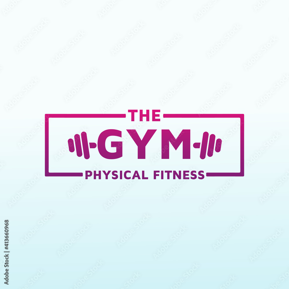 The Gym Fitness logo design. Modern Dumbbell icon Vector logo design template idea.