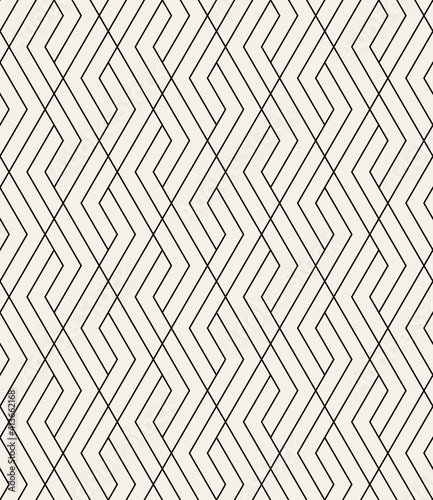 Vector seamless pattern with chevron. Modern geometric texture. Repeating abstract background. Monochrome grid with thin linear elements. Can be used as swatch for illustrator. 