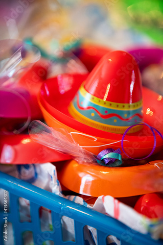 Small plastic Mexican sombrero decorations