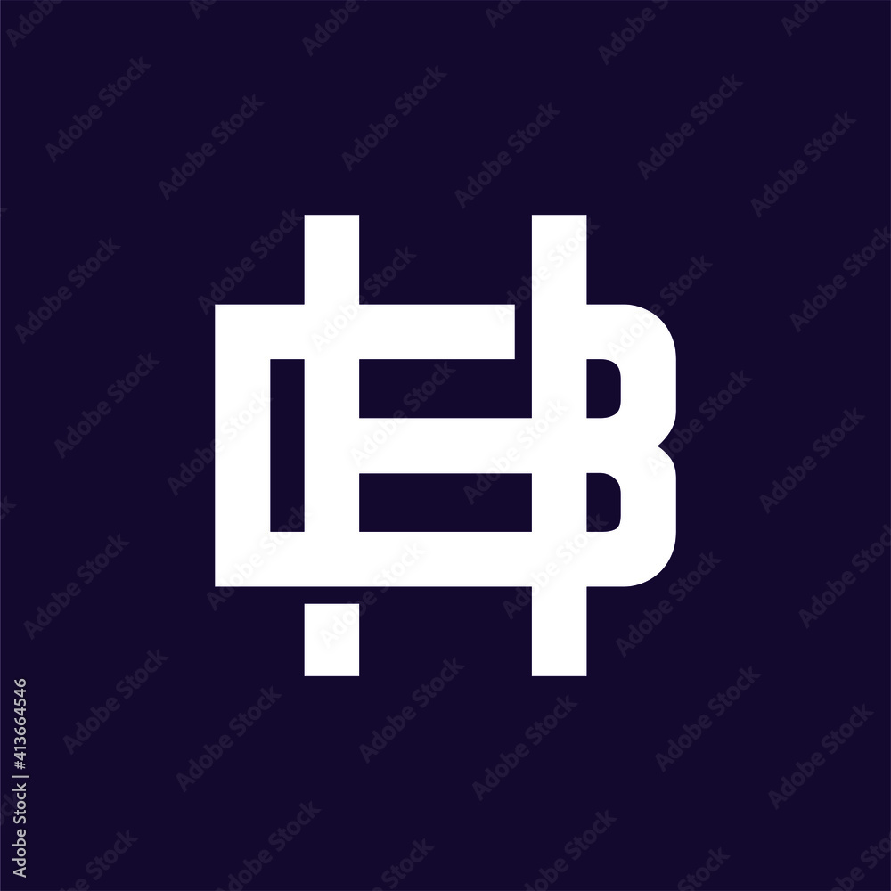 Initial letter BH or HB logo template with geometric sacred font line art illustration in flat design monogram symbol Initial letter BH or HB logo template with geometric sacred font line art illustration in flat design monogram symbol