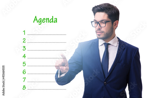 Businessman preparing the agenda for meeting