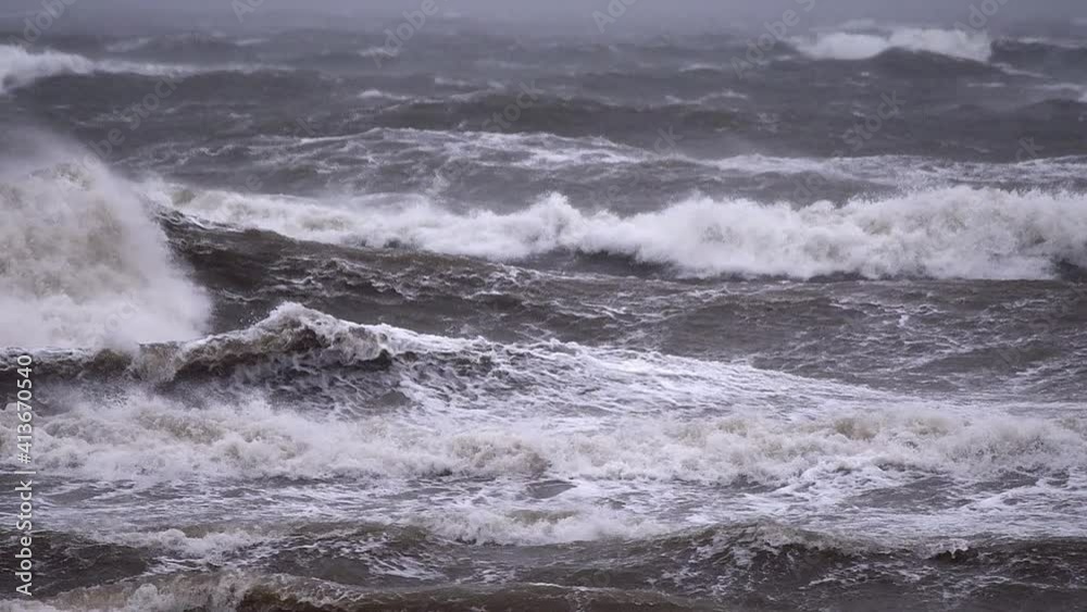 Intense sea storm waves crushing in slow motion Intense sea storm waves crushing in slow motion