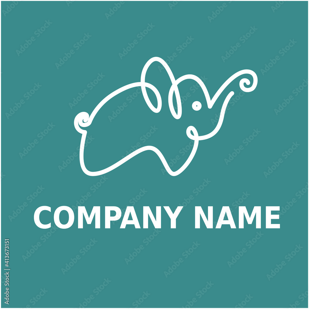 Simple Flat Minimalist Elephant Animal Logo Concept Vector Design. For Education, technology, store, business logo Simple Flat Minimalist Elephant Animal Logo Concept Vector Design. For Education, technology, store, business logo