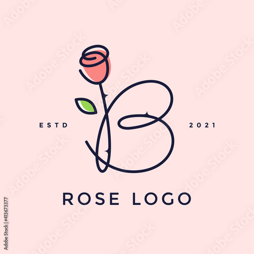 Initial Rose Flower