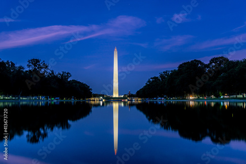 The Washington Monument is located in Washington D.C. It is a tower in the National Mall. 