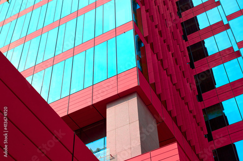 Rose building facade modern building