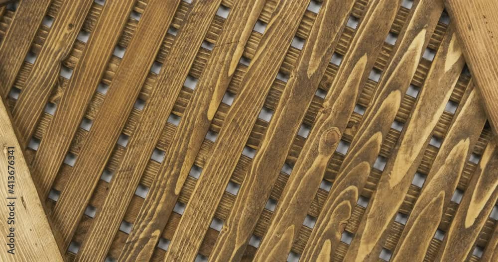 Rotation of a beautiful wooden lattice. Rotation of a beautiful wooden lattice.