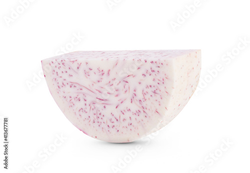 Taro isolated on white background.