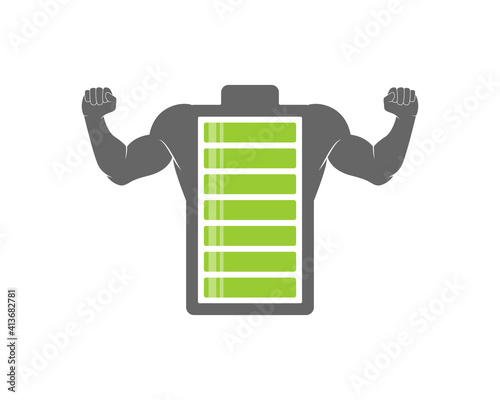 Strong body man with full battery inside