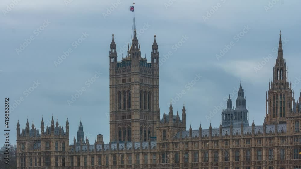 Sunset time lapse over houses of parliament london Sunset time lapse over houses of parliament london