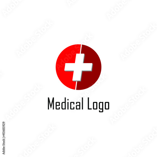 plus sign logo in the middle of a red circle