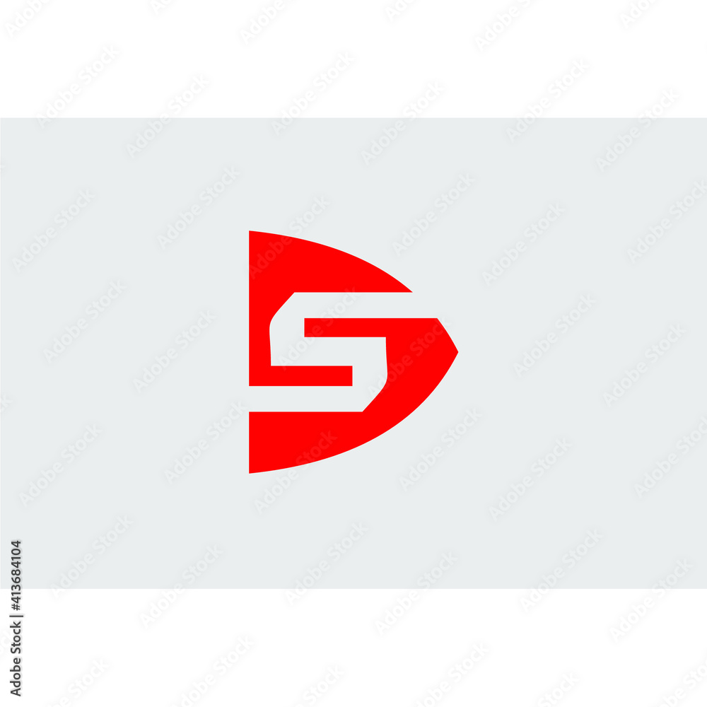 letter S logo inside a red semicircle letter S logo inside a red semicircle