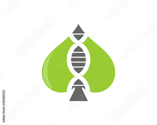 Spade with DNA helix in the middle