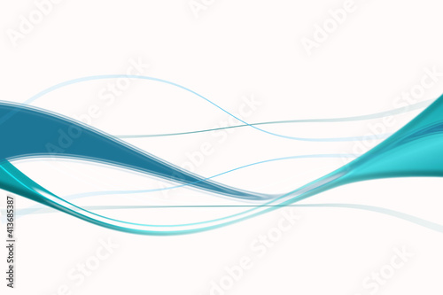 Abstract illustration of blue glowing digital waves against white background