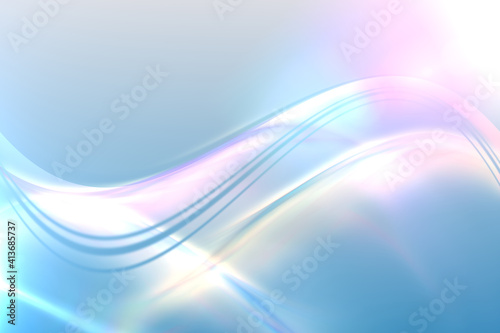 Abstract illustration of multicolored glowing digital waves against blue background