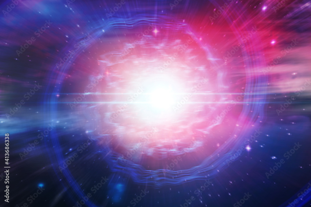 Fototapeta premium Abstract illustration of colorful nebula in space background