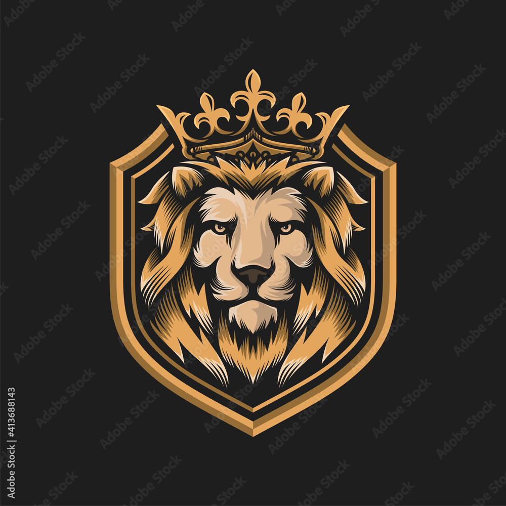 Obraz premium Luxury lion king logo image vector template