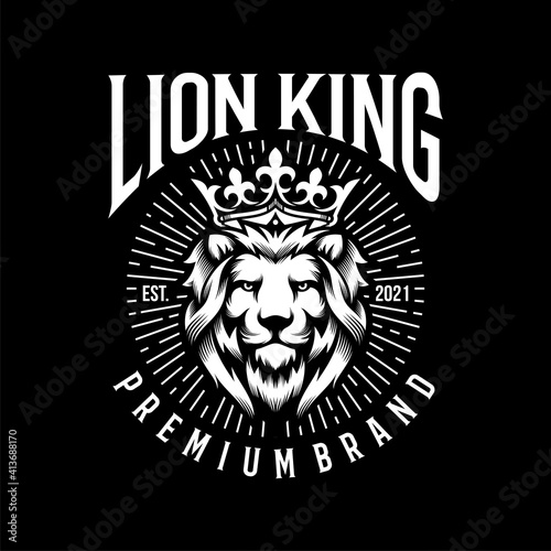 Luxury lion king logo image vector template