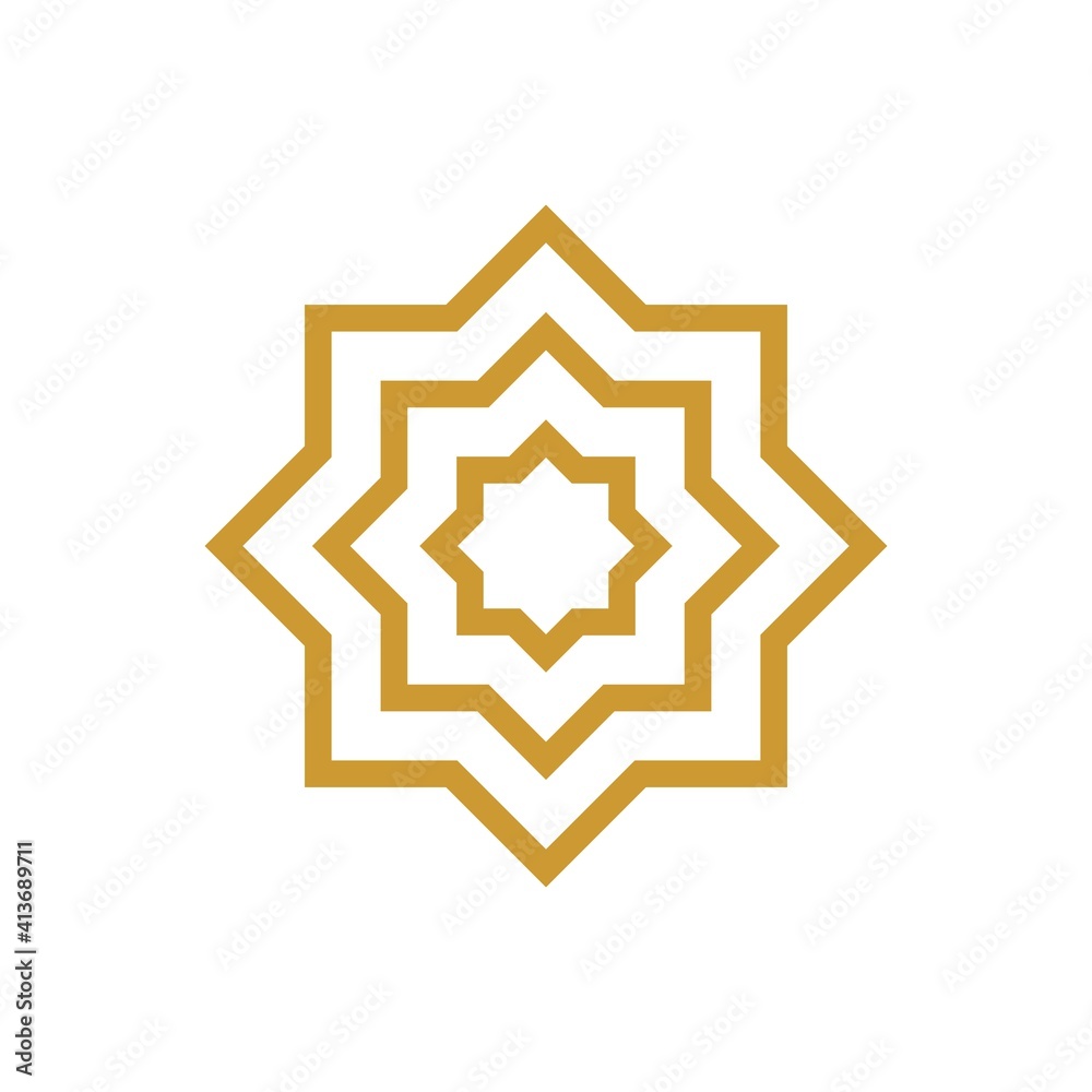 Islamic Ornament - Vector Flat Design Illustration : Suitable for Islamic Theme and Other Graphic Related Assets.