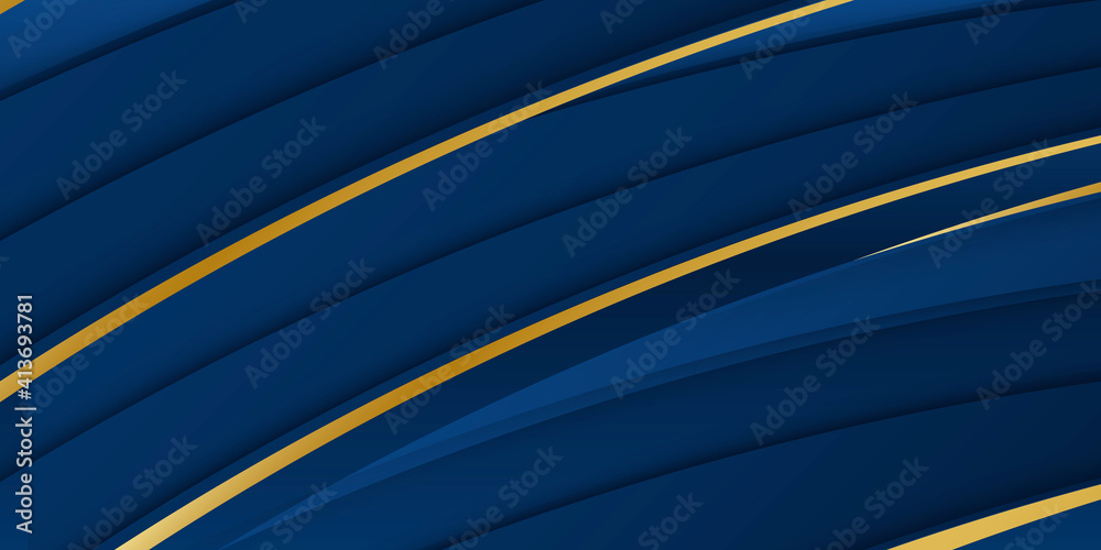 Abstract template blue geometric diagonal background with golden line. Luxury style. Abstract blue gold business digital design background with wave curve golden line. Navy blue gold background banner Abstract template blue geometric diagonal background with golden line. Luxury style. Abstract blue gold business digital design background with wave curve golden line. Navy blue gold background banner