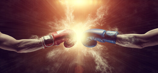 Crédence de cuisine Sport Gants de boxe affrontement masculin  © BortN66