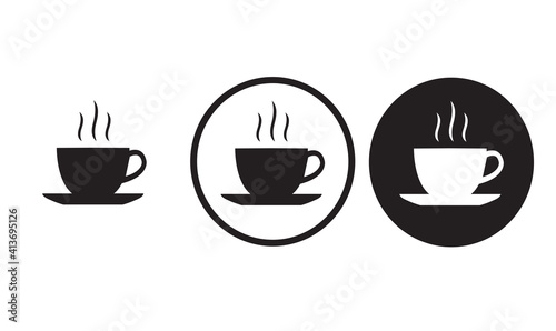 coffee icon black outline for web site design and mobile dark mode apps Vector illustration on a white background
