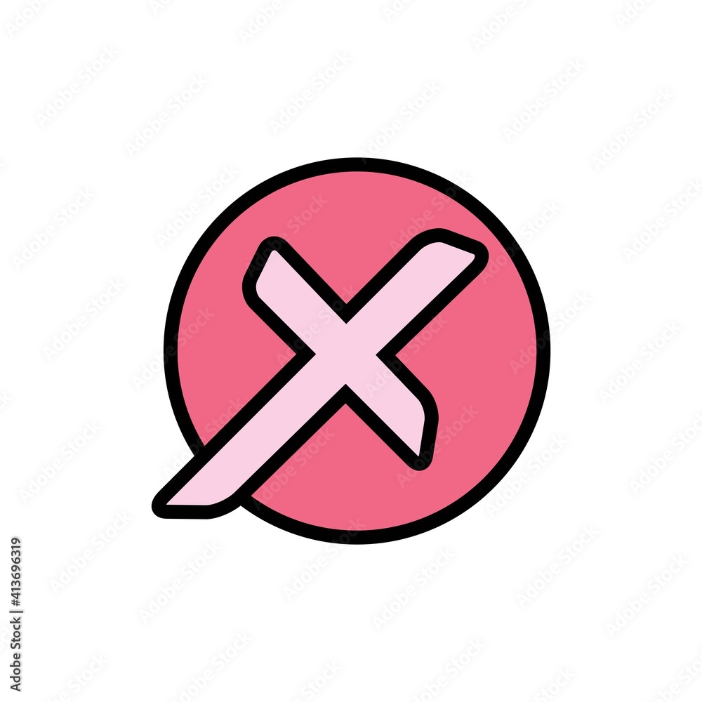 Obraz premium Canceled Flat Icon Vector Logo Template Illustration