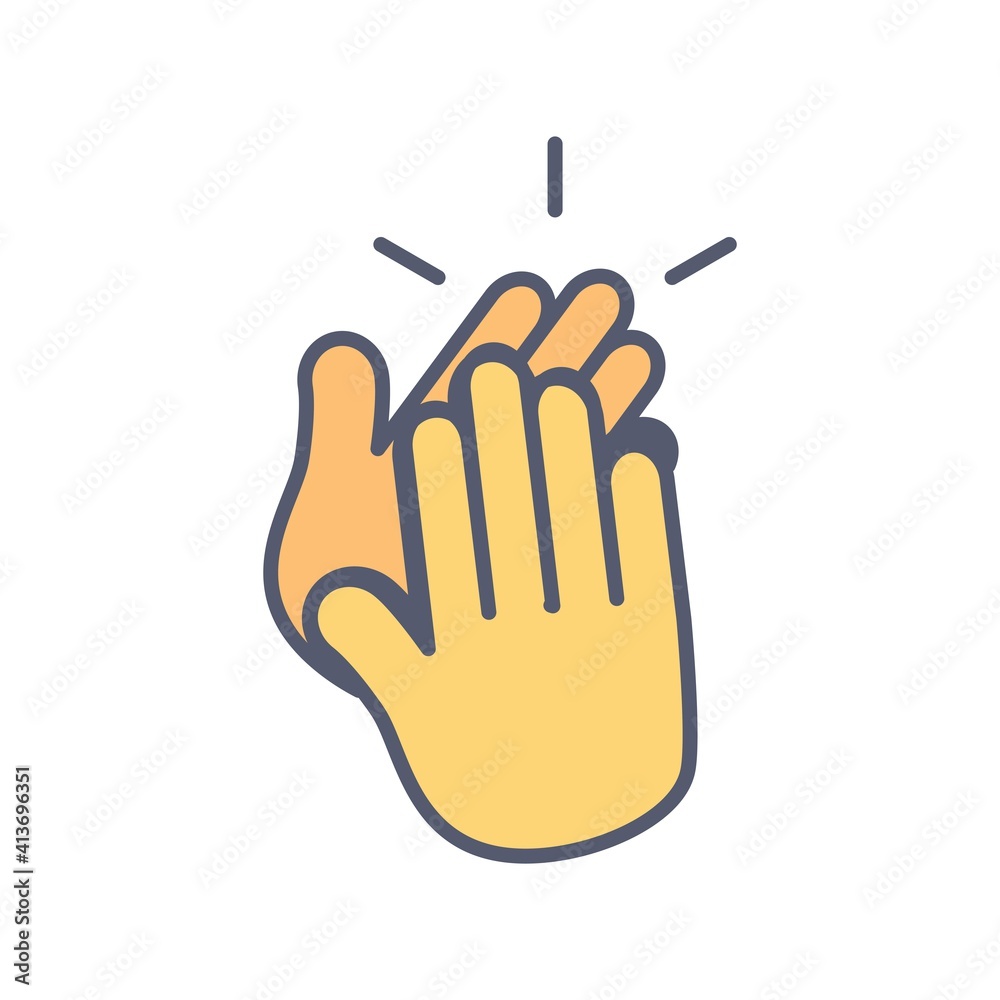 Obraz premium Applause Flat Icon Vector Logo Template Illustration
