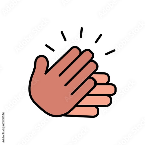 Applause Flat Icon Vector Logo Template Illustration
