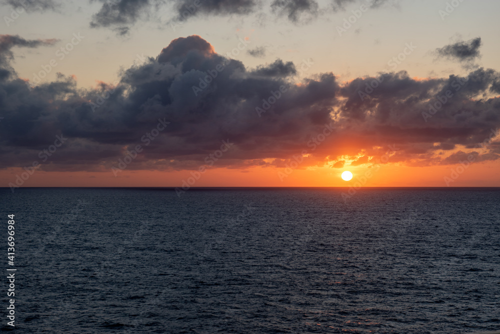 sunset on the high seas