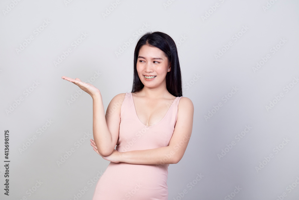 Portrait of beautiful young Asian woman happiness standing Portrait of beautiful young Asian woman happiness standing