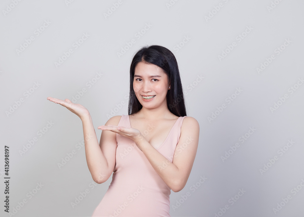 Portrait of beautiful young Asian woman happiness standing Portrait of beautiful young Asian woman happiness standing