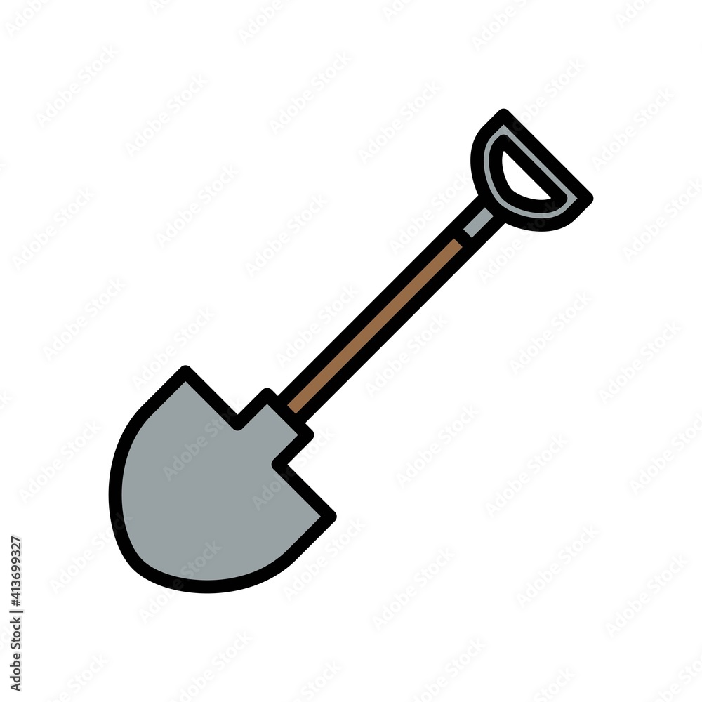 Shovel Flat Icon Vector Logo Template Illustration Shovel Flat Icon Vector Logo Template Illustration