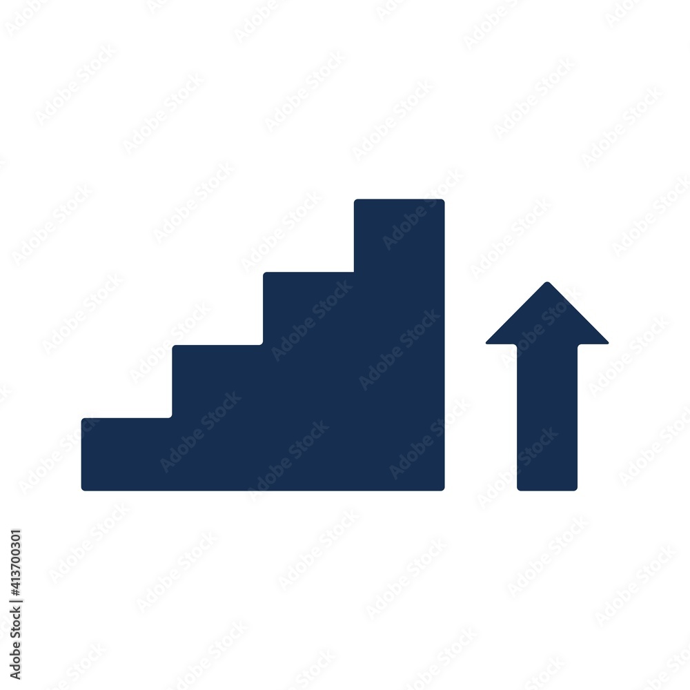 Fototapeta premium Step Ladder Flat Icon Vector Logo Template Illustration
