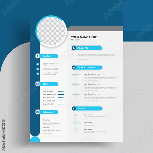 Stylish curriculum vitae CV  design template