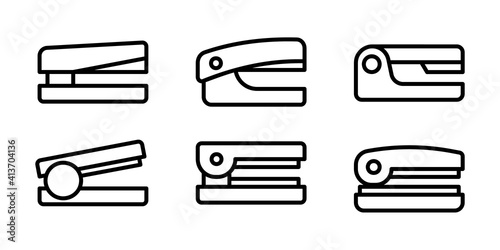 Stapler icon set. Vector graphic illustration. Suitable for website design, logo, app, template, and ui. 