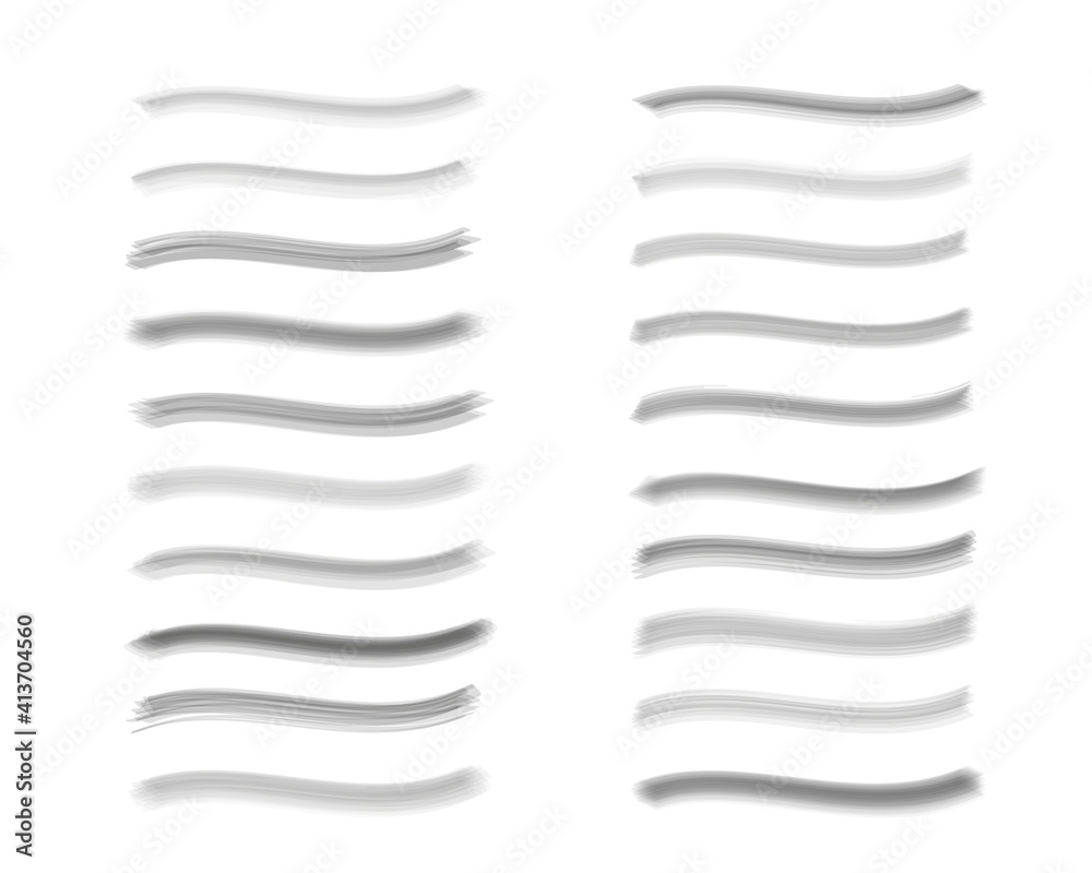 Set of 20 editable bristle brushes ink paint vector. Created using AI CS6.