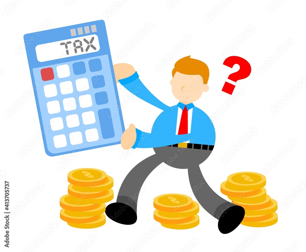 businessman worker and calculator finance money tax cartoon doodle flat design style vector illustration businessman worker and calculator finance money tax cartoon doodle flat design style vector illustration